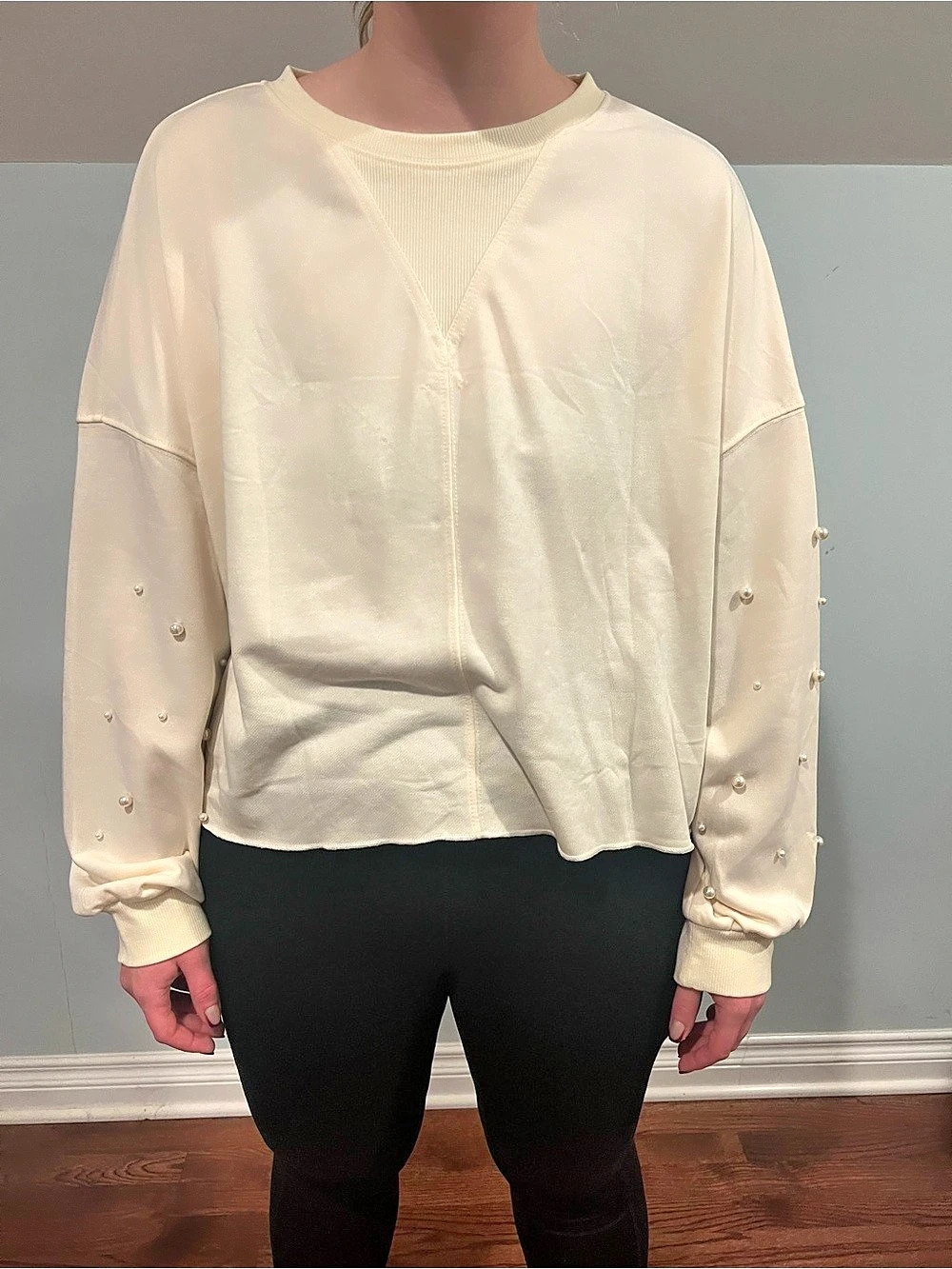 Cream Long Sleeve Sweatshirt